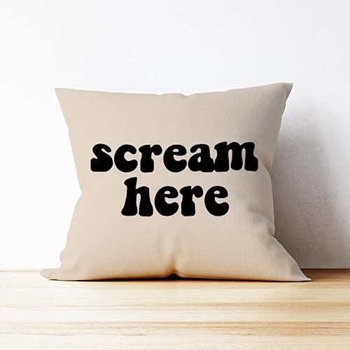 Miniatura 6 de Mancheng-zi Funny Scream Decor - Funda de almohada de 12 x 20 pulgadas, almohadas divertidas, almohadas divertidas, almohadas decorativas, funda de