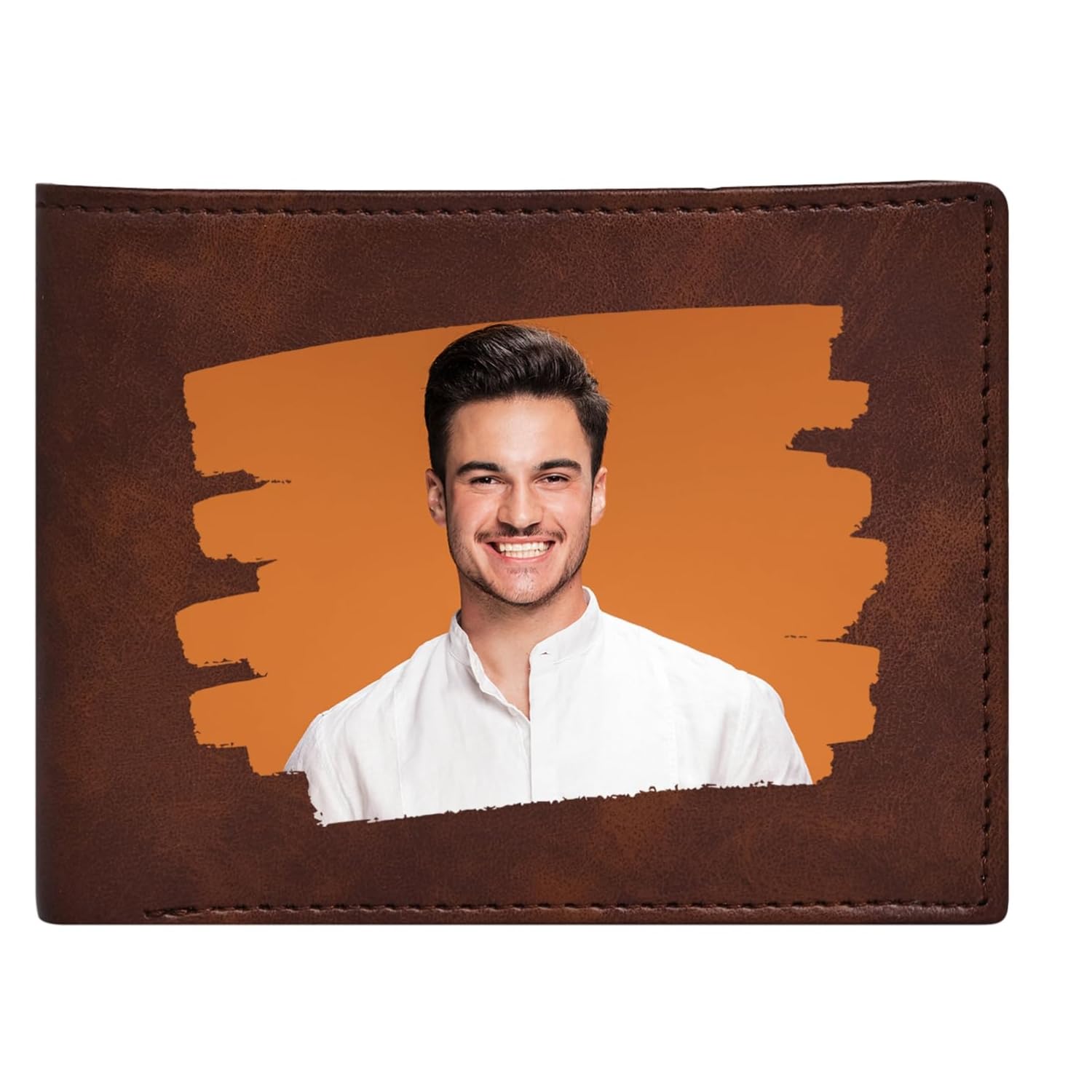 Incredible Gifts Classic Brown Personalized Photo Wallet for Men RFID Protected (Brown)-image-3