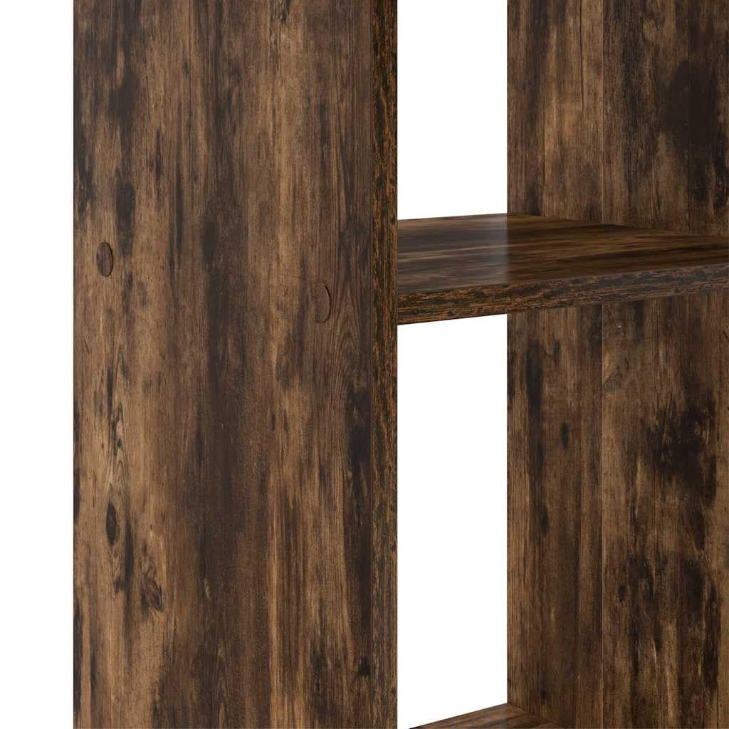 Bureau d'angle en chêne fumé 142 x 102 x 73 cm avec étagères