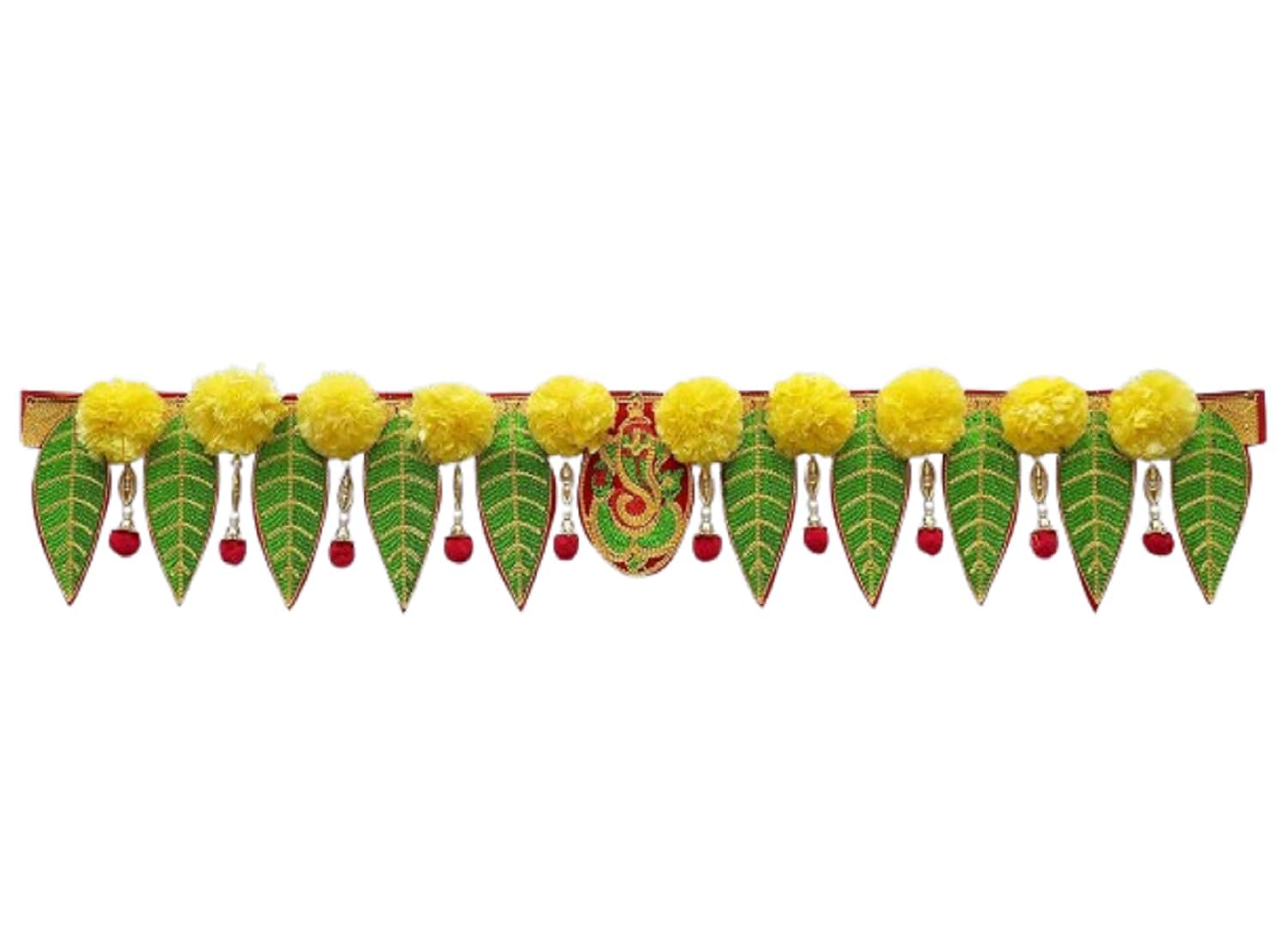 Ganesh Pan Toran Bandhanwar/Bandarwal for Main Door | Handmade Decorative Door Hanging | Traditional Ethnic Entrance Décor with Lord Ganesha Design for Festivals, Toran for Main Door (36 Inch)