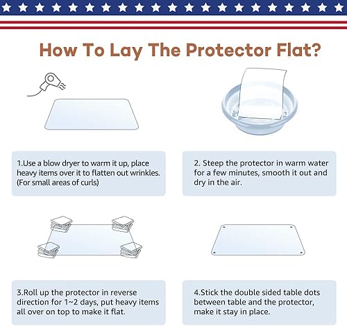 Miniatura 8 de Protector transparente de mesa de escritorio de 12 x 24 pulgadas, protector de escritorio de oficina, protector de escritorio resistente, protector