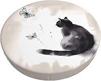 Vista 14 de Ouqiuwa Fundas redondas y lavables para taburetes de bar con lunares rojos y blancos de 14 pulgadas