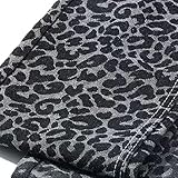 10.5 oz Leopard Print Jacquard Denim Fabric,Black,178cm (70") Width 100% Cotton Non-Stretch for Jeans, Jackets & DIY Sewing (3 Yard pre Cut)