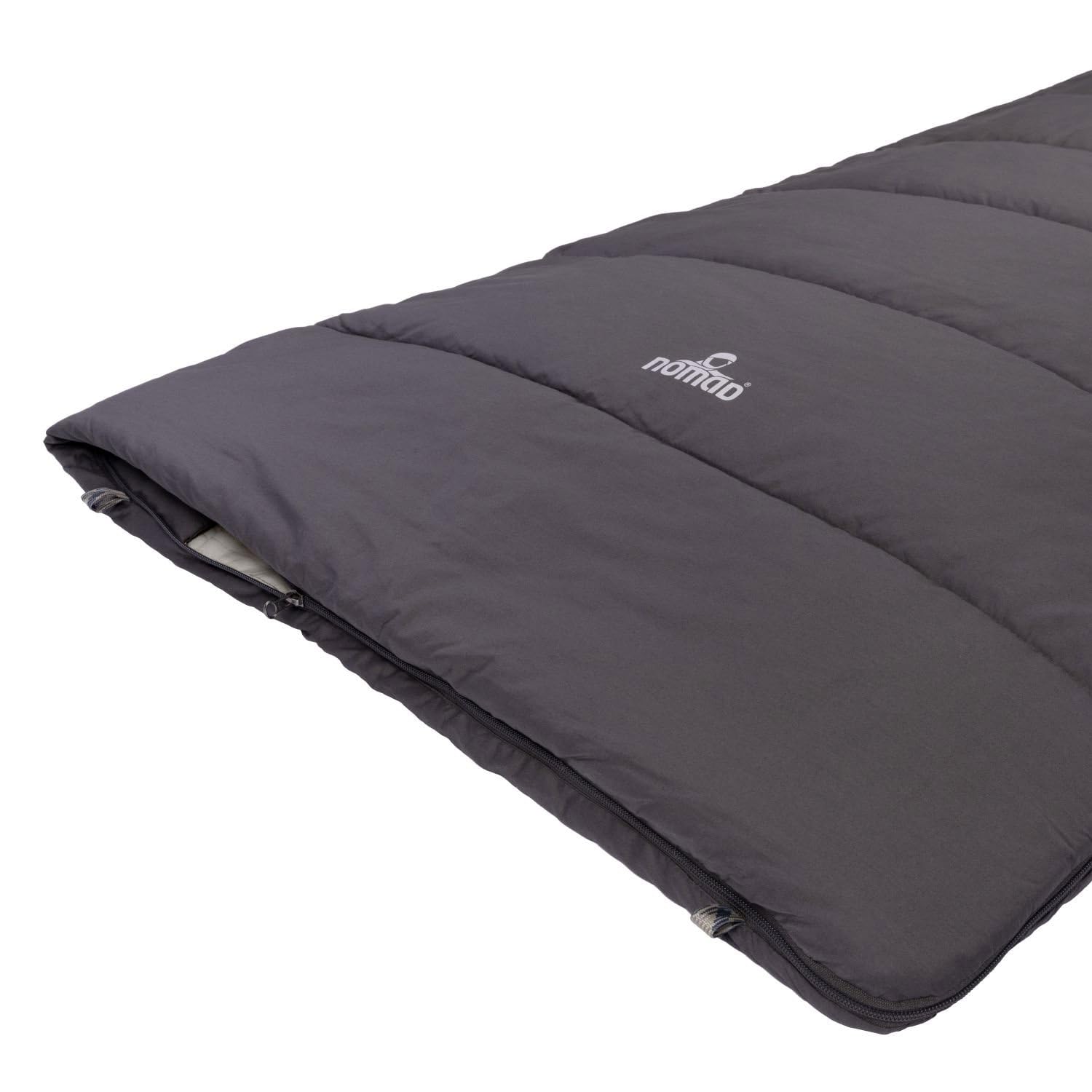 NOMAD® Blazer Schlafsack Deckenmodell | Bis 190cm Körpergröße | Baumwolle | Zum Aufzippen | Zugluftstreifen | Zwei-Wege-Reißverschluss | Inkl. Abdeckung