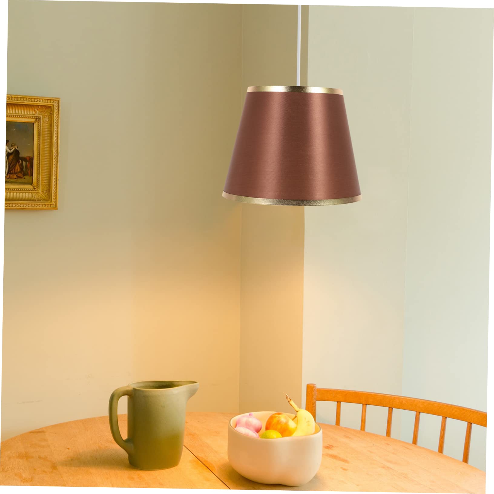 Runder Lampenschirm E27 aus Gewebe in Coffee, Ersatz