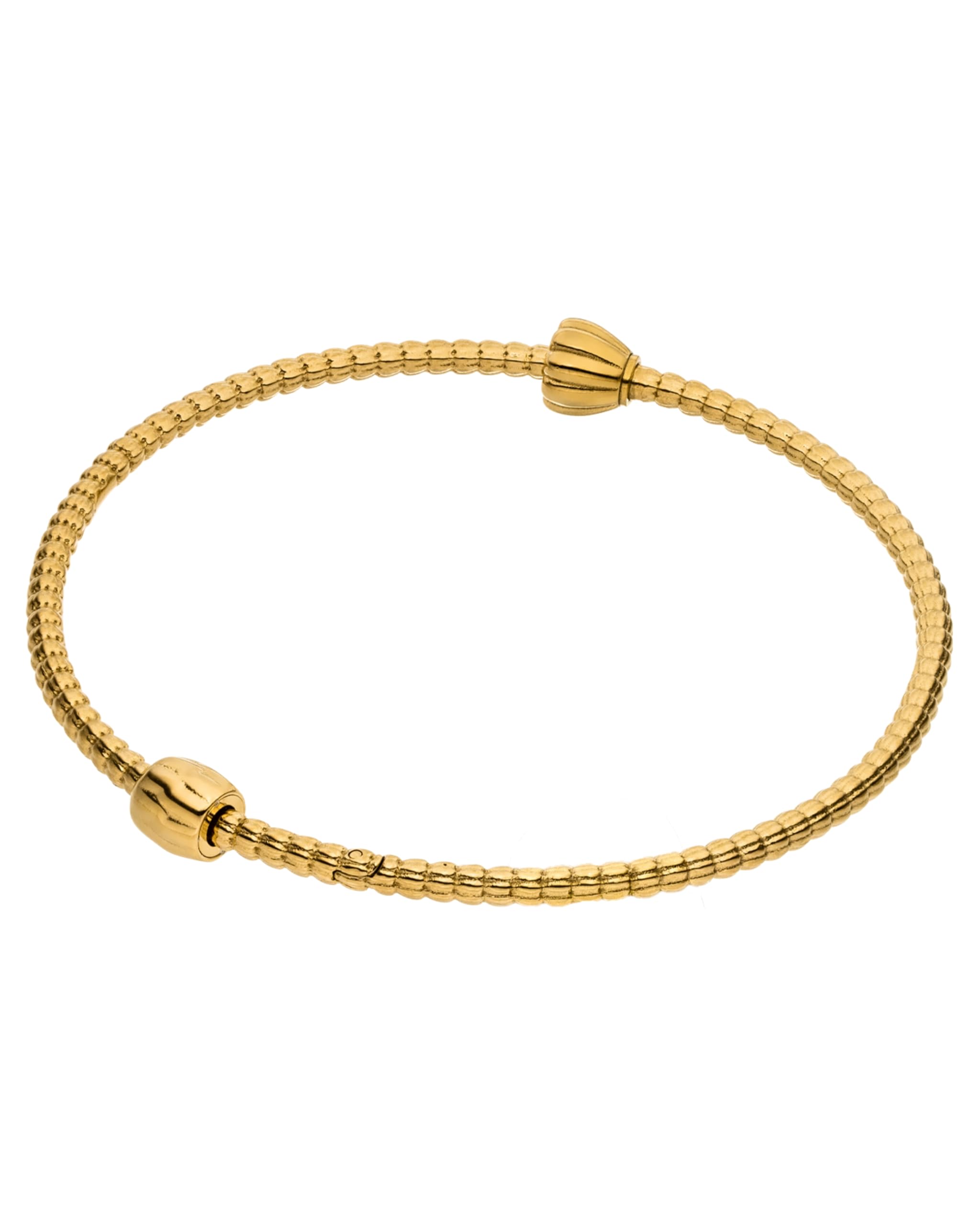 Purelei LEI Charm Armreif – Wasserfestes Damen Armband aus Edelstahl (14K vergoldet) – Armreif für LEI Charms mit Stopper-Charm – Schmuck für deinen individuellen Look