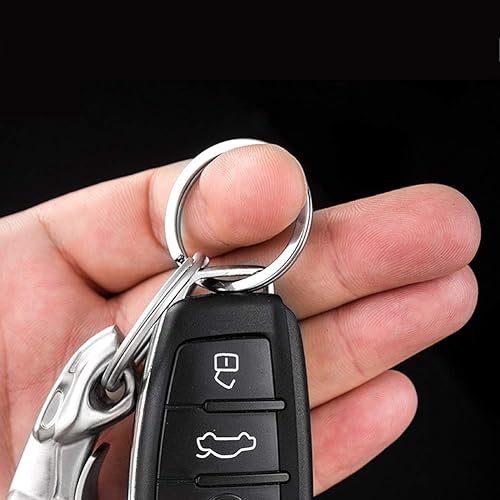 Miniatura 5 de GeeGeeTop 15 piezas de llaveros inoxidables llavero llavero placa de identificación de perro anillos planos llaveros divididos para el hogar llaves