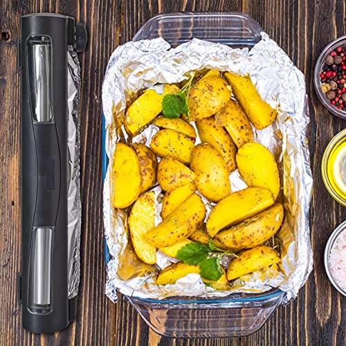 Relaxdays Folienschneider 2er Set, für Alu- & Frischhaltefolie, Sichtfenster, glattes Abtrennen, Folienabroller, schwarz, 5 x 37 x 8 cm