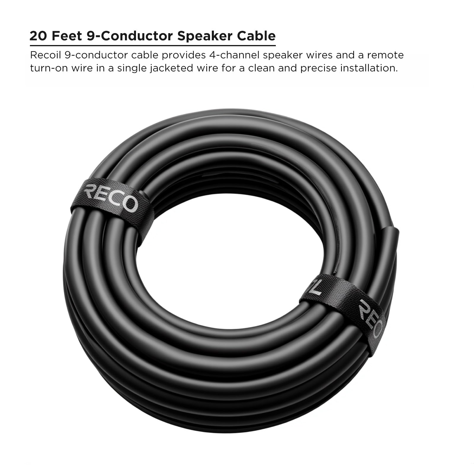 RECOIL RS916-20 Cavo Altoparlanti 9Cond 16AWG CCA 6m Easy-Peel 4Can+Remote
