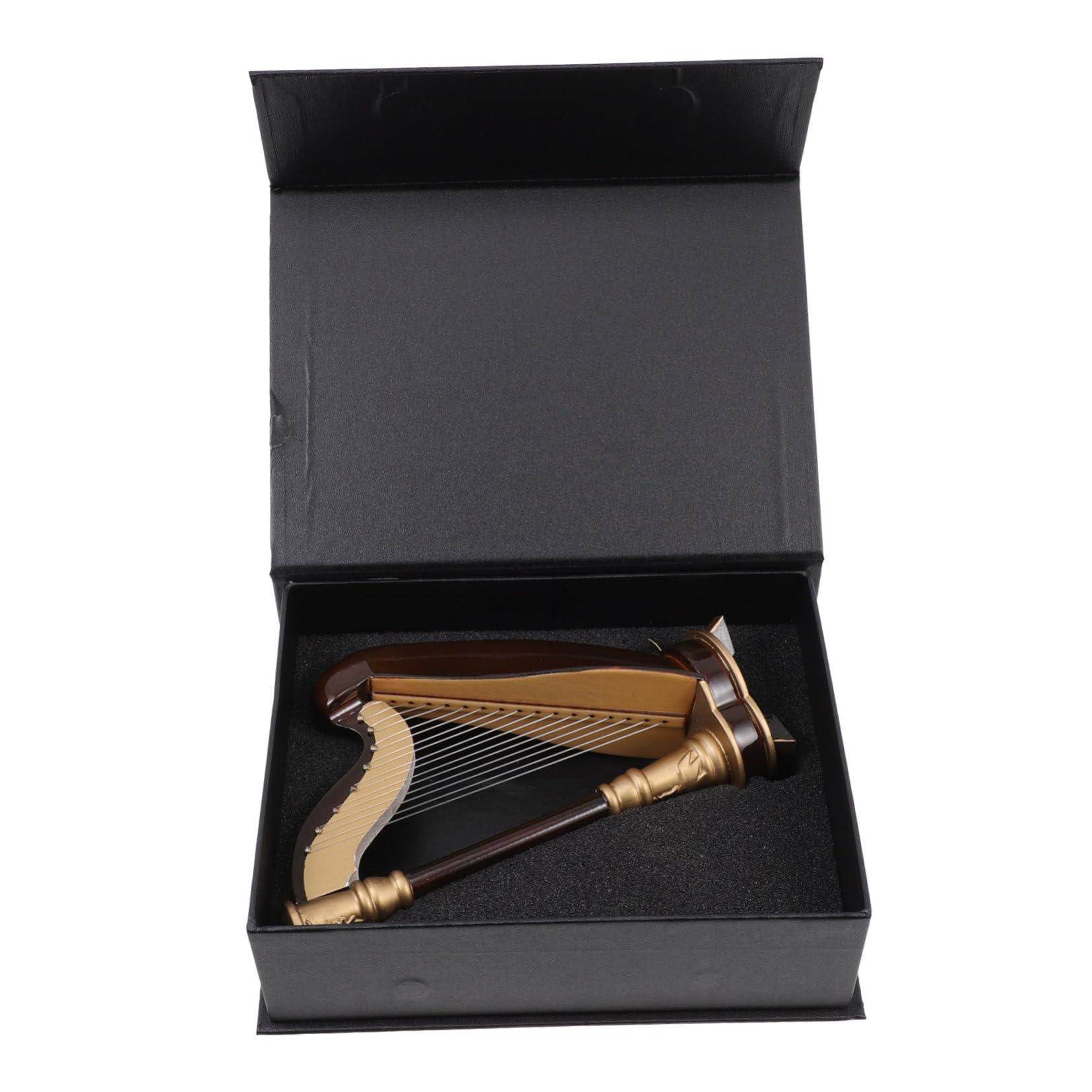 MUSISALY Wooden Mini Harp Model Desktop Harp Adornment Unique Home Decor Mini Instrument Toy