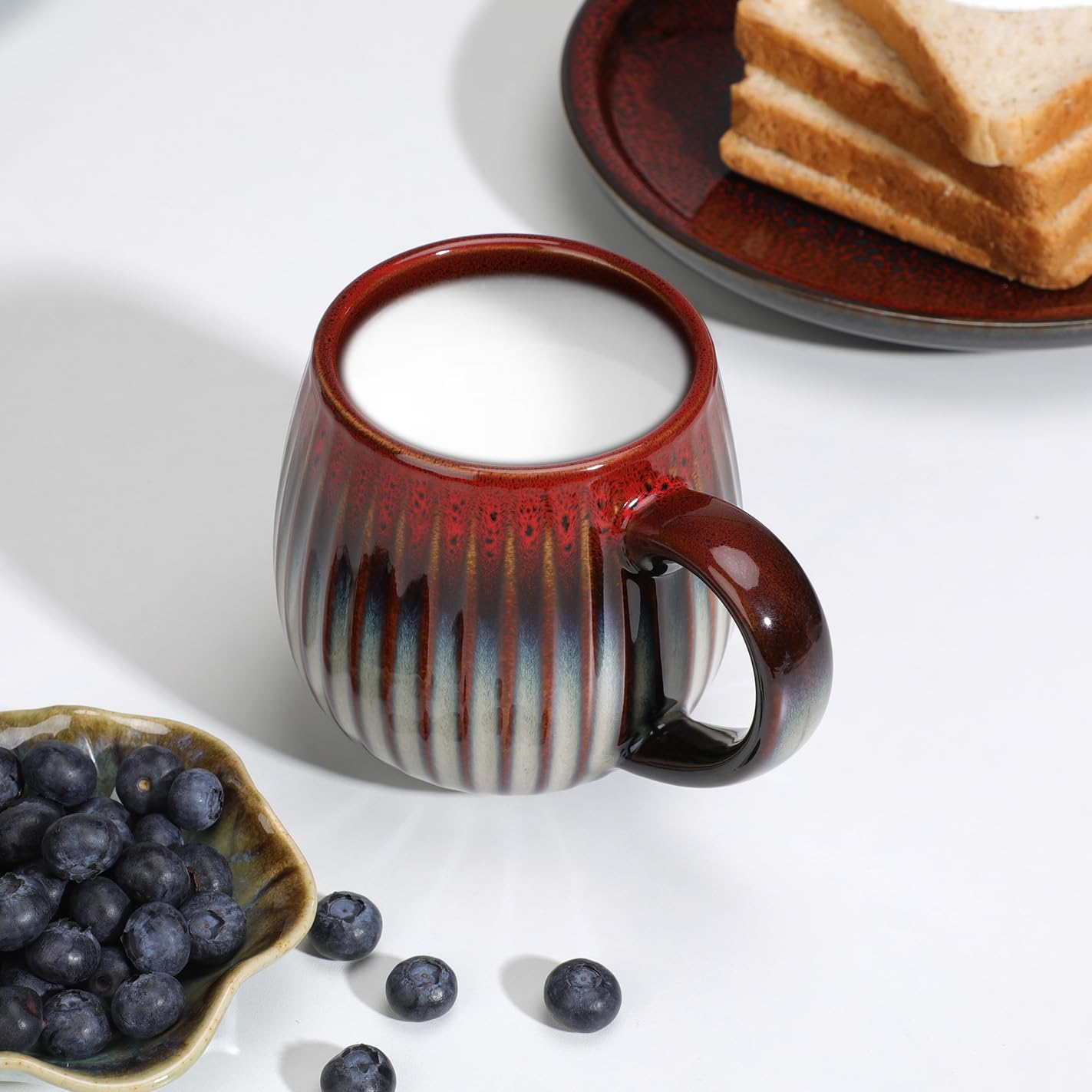 CosyCorner Keramik Kaffeebecher-Set, 500 ml Große Kaffeetassen für Zuhause und Büro, Keramiktasse für Kaffee & Tee（A×4 Stück）