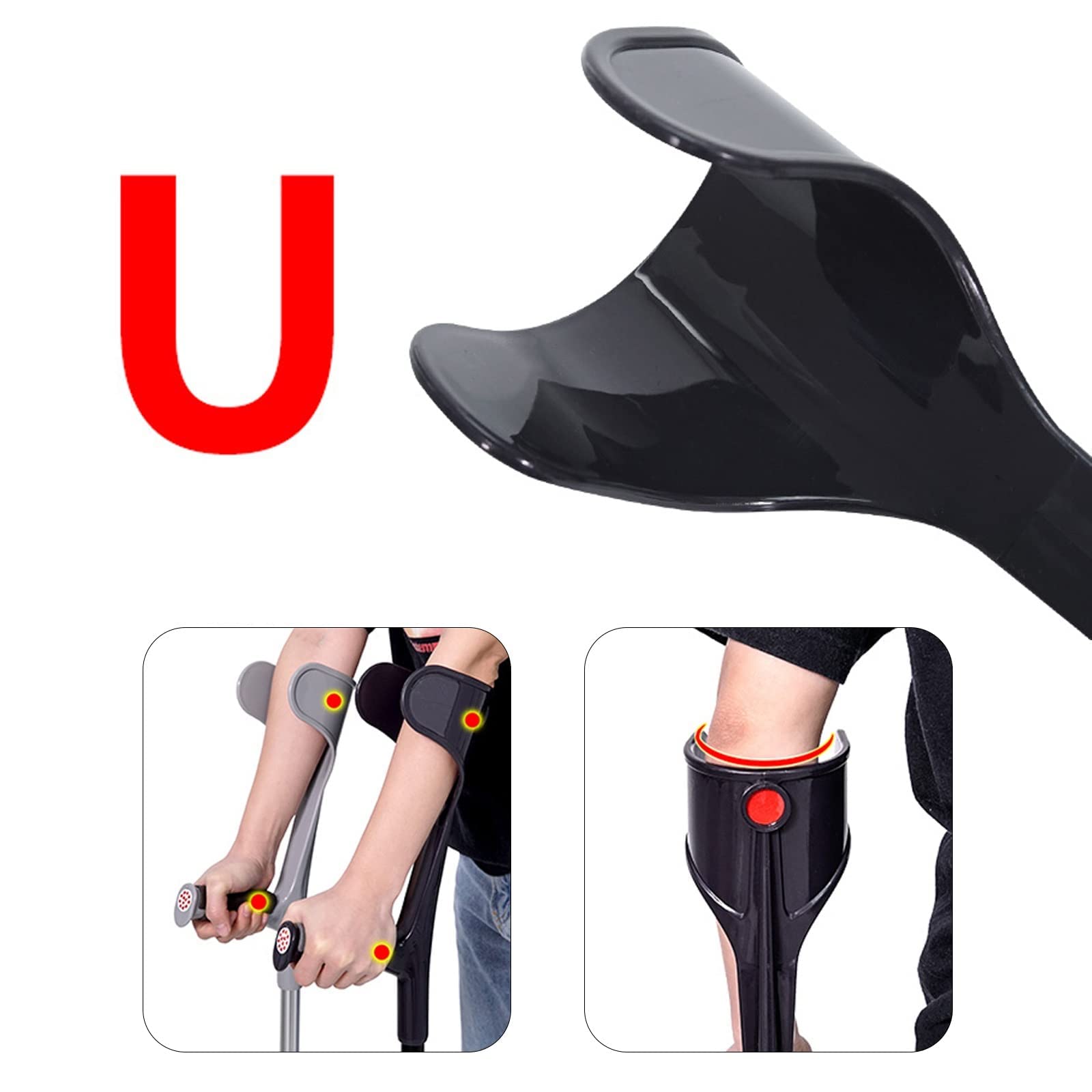 Muletas de antebrazo, muletas Plegables para Viajes, muletas ergonómicas Ajustables y Ligeras para Caminar, para Adultos, jóvenes y Ancianos