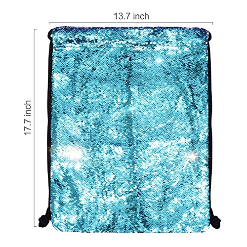 Alritz Mermaid Sequin Drawstring Bags Reversible Sequin Dance Bags Gym Backpacks For Girls #TOP5