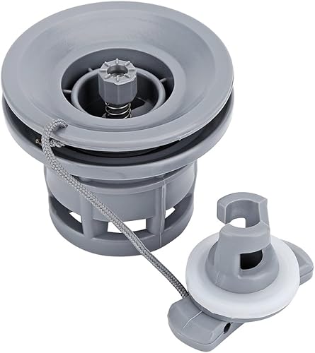 Miniatura 4 de Válvula de barco de PVC duradera gris, reemplazo de válvula de kayak, protección de doble sellado, entusiastas de la navegación para la mayoría de