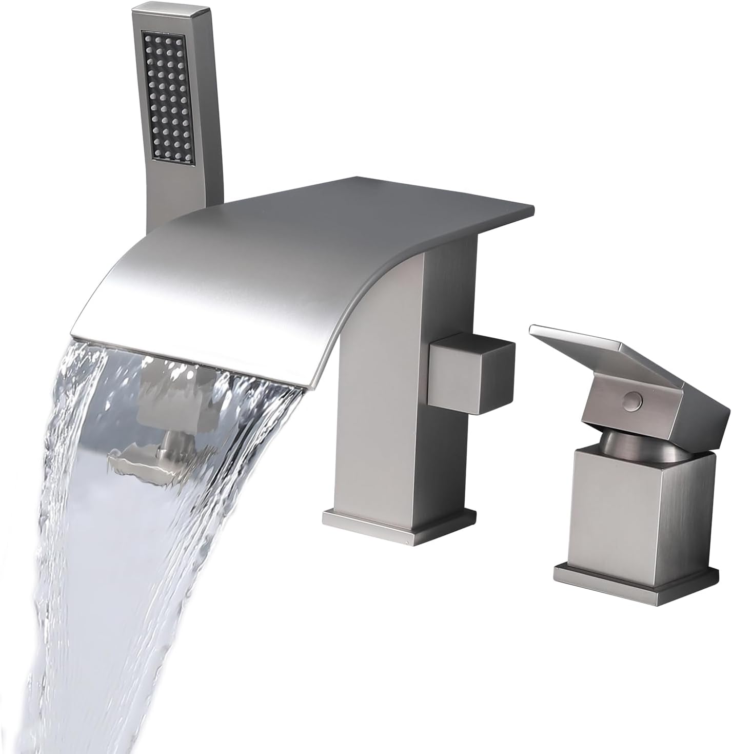 waterfall roman tub faucet brushed nickel view