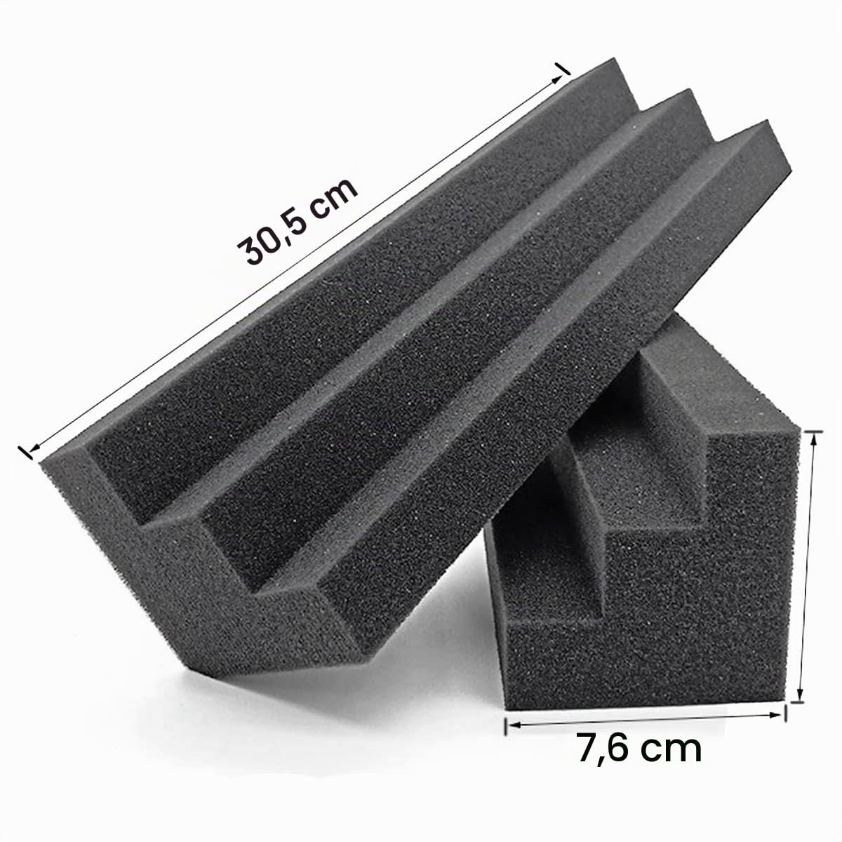 Paquete de 16 paneles de espuma acústica, bloque de esquina de trampa acústica, espuma absorbente de sonido para estudio, hogar o teatro