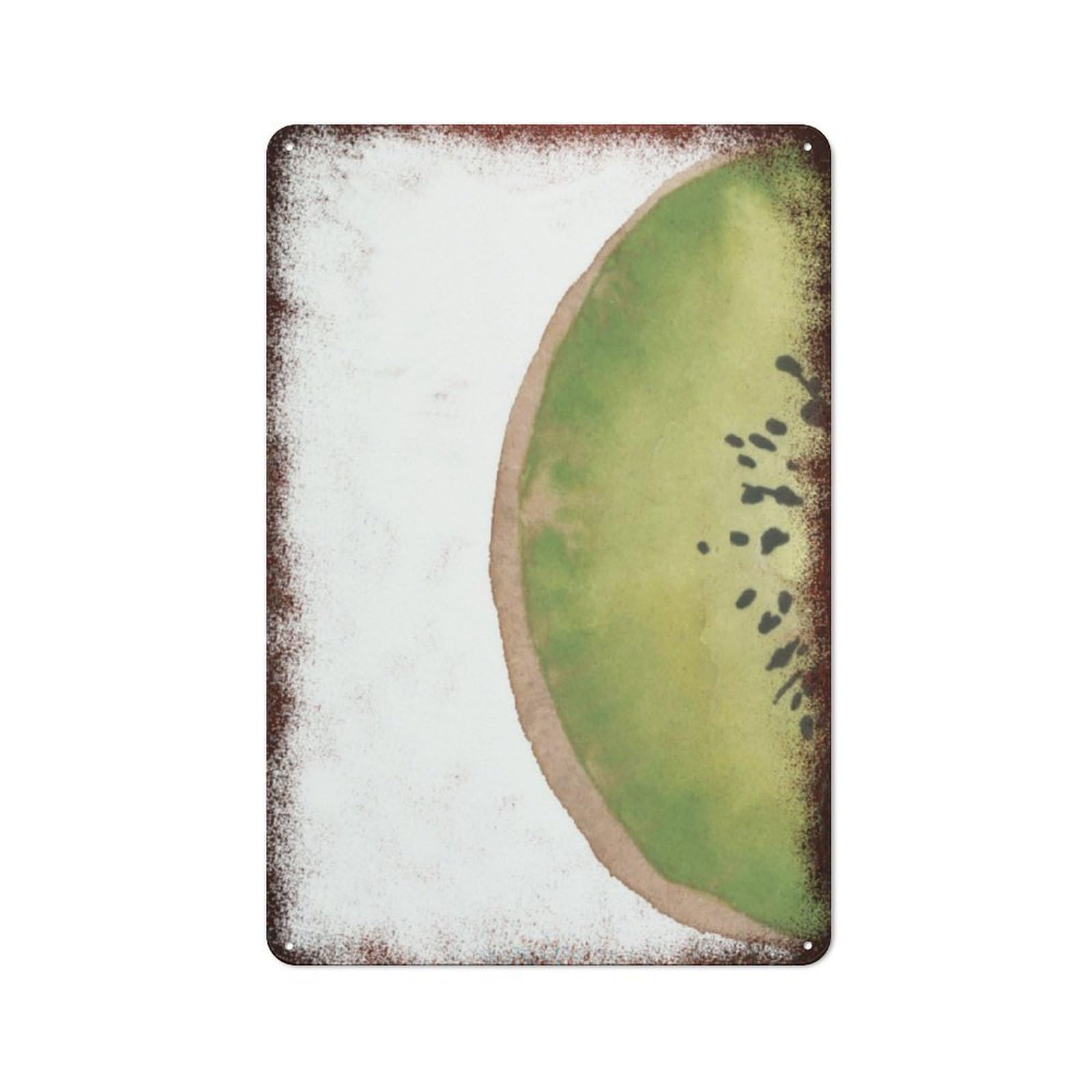 peiyeety Metal Tin Sign Kiwi Slice Watercolor Pattern Vintage Rustic Wall Art Kitchen Bathroom Bedroom Living Room Cafe Farmhouse Entryway Office Garage Home Bar Laundry Room Porch Patio 8x12 Inch