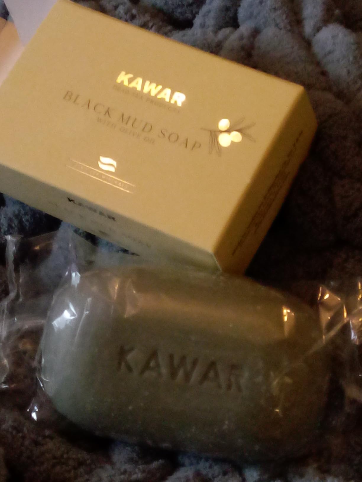 KAWAR Dead Sea Black Mud Soap with Shea Butter & Olive Oil - Relief for Acne, Psoriasis & Eczema - Moisturizing Vegan Bar for Men & Women - For Oily to Normal Skin, 4.2 oz