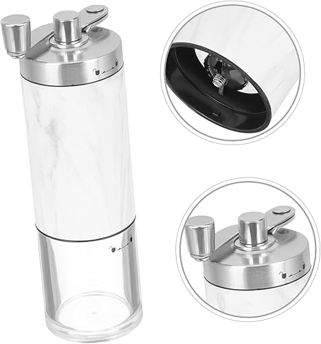 Miniatura 3 de Molinillo de café manual portátil de mano para uso doméstico con caja de patrón de mármol, ideal para café expreso y café por goteo