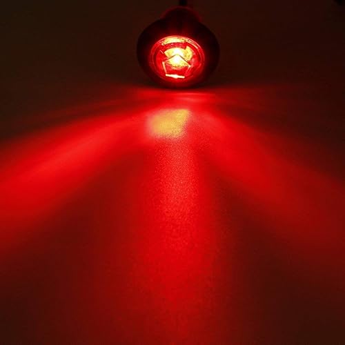 Miniatura 4 de Partsam 20 mini luces LED redondas de 3/4 pulgadas para remolque lateral y luces de liquidación, lente transparente, con ojales, selladas con