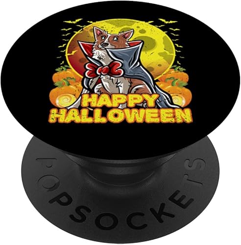 Border Collie Happy Halloween Costume Vampire PopSockets Standard PopGrip