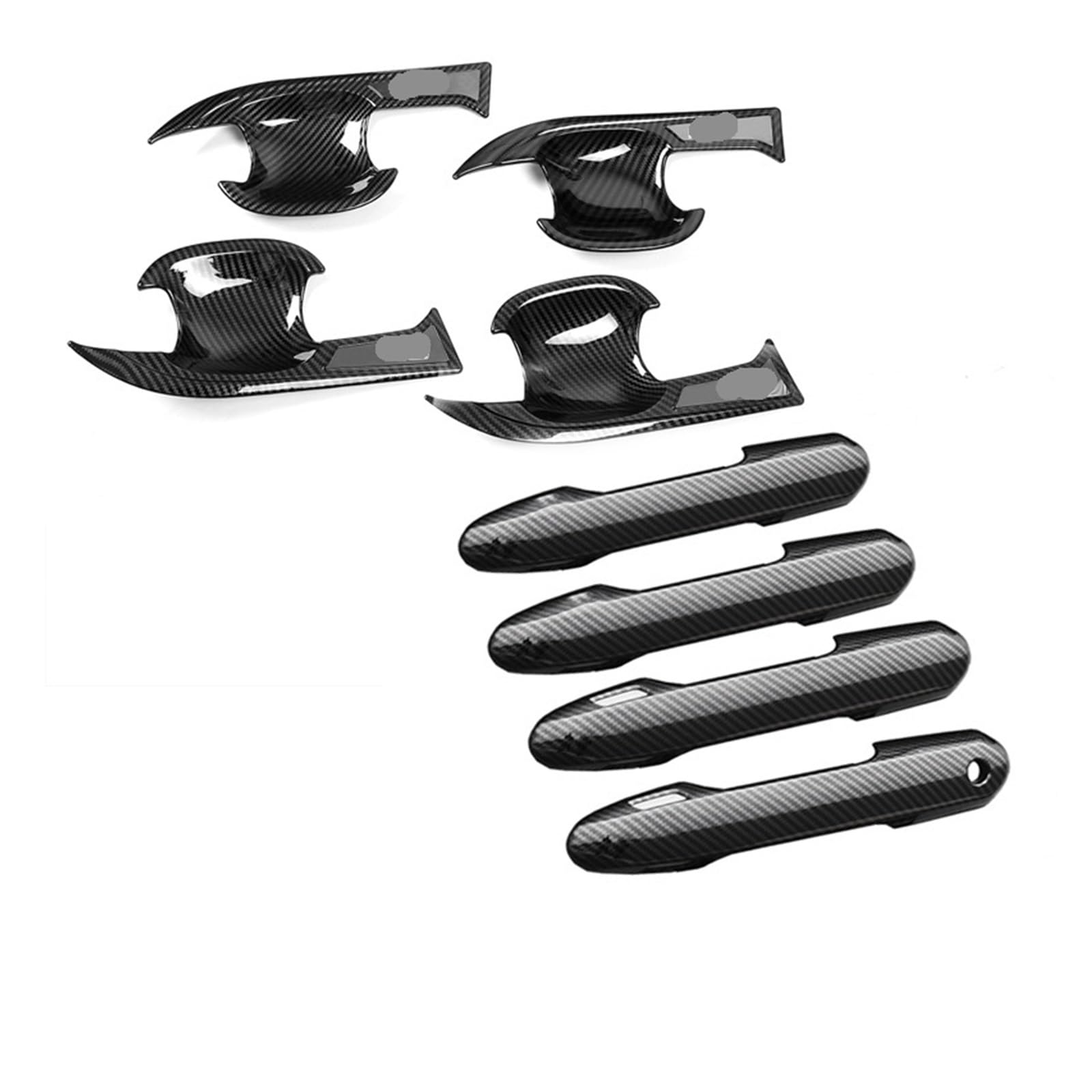 Hckclmbmzw One Color For Rav4 For Refit 2021 Carbon Fiber Exterior Door Handle Stickers Bowl Cover Trim Door Handle Cover(4)