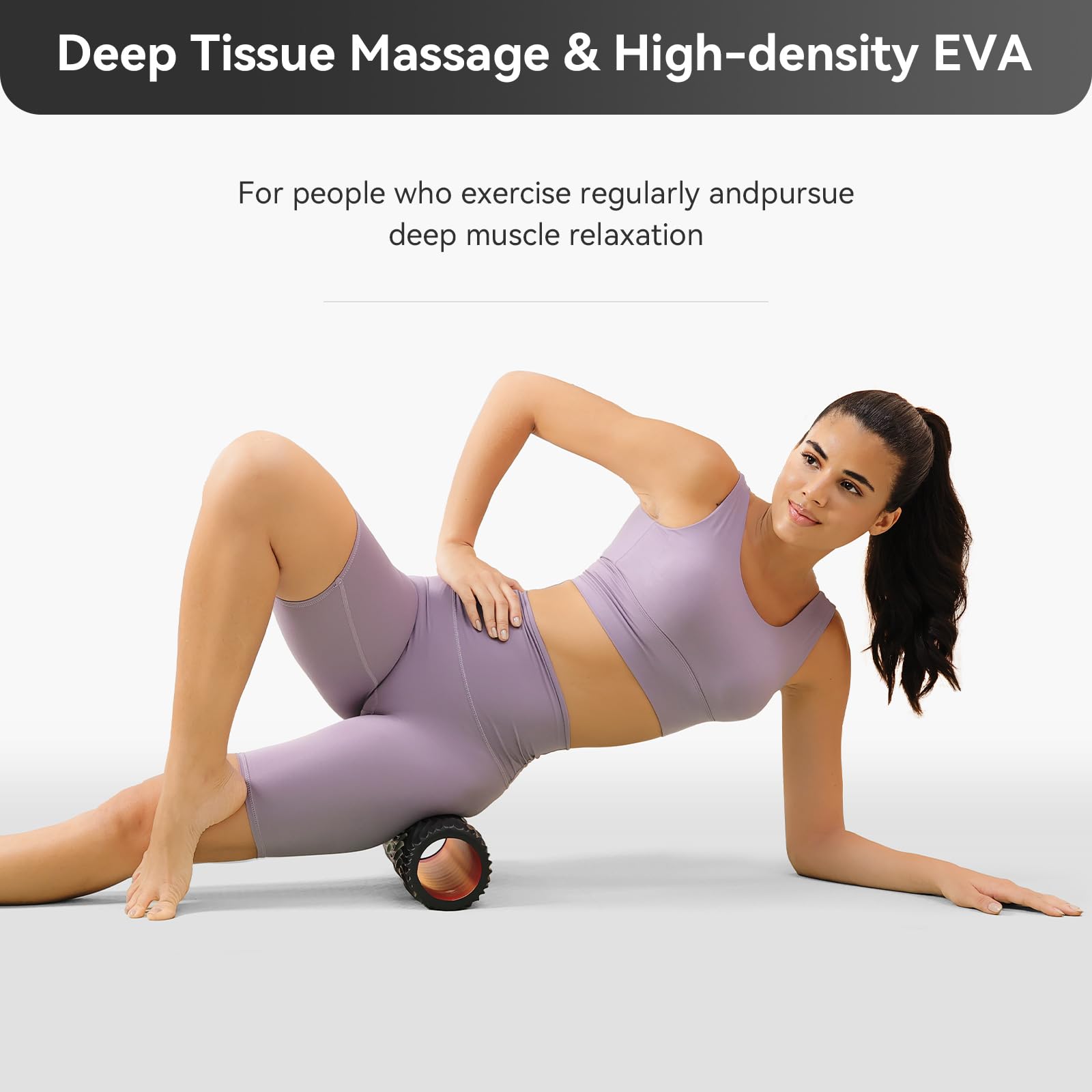 Foam Roller High Density Exercise Roller Deep Tissue Muscle Massage Stretching Relieves Muscle Improves Mobility Fitness Roller for Pilates Yoga Ideal for Athletes, Beginners & Recovery
