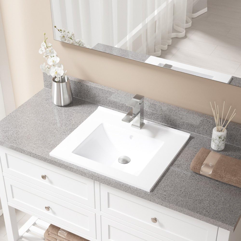 Cheapest 🛒 MR Direct V310-W-720-C White Porcelain Vessel Sink Faucet and Pop-Up Drain in Chrome, 720