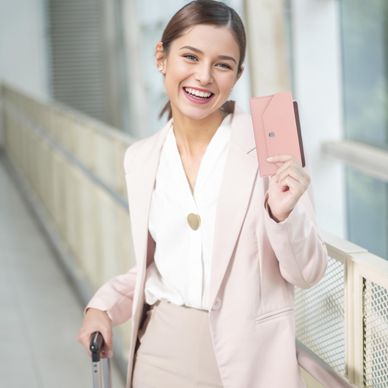 Mabor Geldbörse Damen Klein PU-Leder Geldbeutel Damen Rosa Geldbörse Lang Wallet for Women für Einkaufen Reisen Handy Aufbewahrung,Kein Falten Banknoten Nötig(17,5cm)