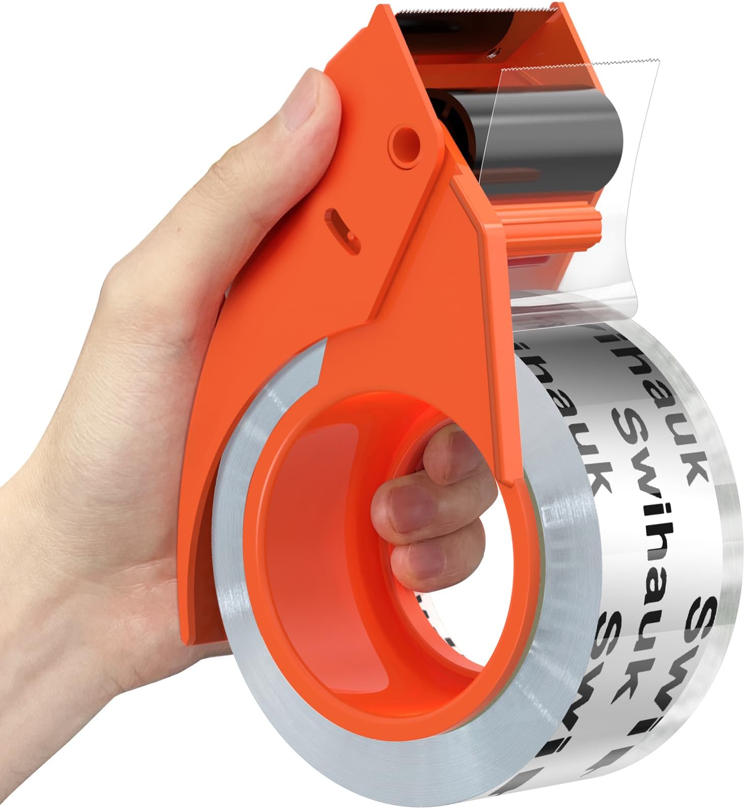 Swihauk 1.88 in x 66.6 YDs Heavy Duty Packing Tape with Dispenser, Strong & Durable Shipping Tape, Packaging Tape, Clear Package Tape for Shipping Moving Storage and Mailing, 1 Roll + 1 Dispenser