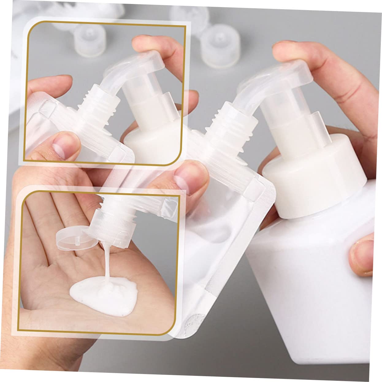 FOMIYES 3sätze Reisegröße Squeeze Bags Emulsion Aufbewahrungstaschen Für Ätherische Öle Wiederverwendbare Und Platzsparende Flaschen Beutel Und Wasserfeste Etiketten