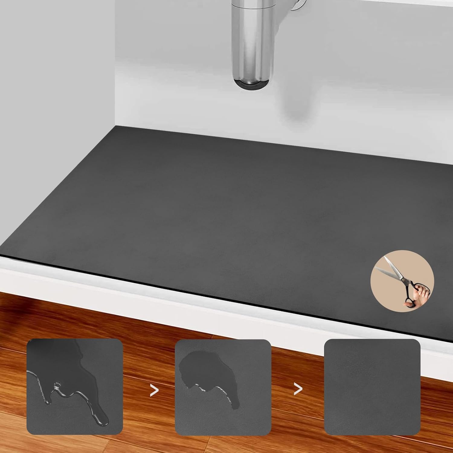 Under Sink Mats, 34" X 22" Or Smaller Cut to Fit Under Sink