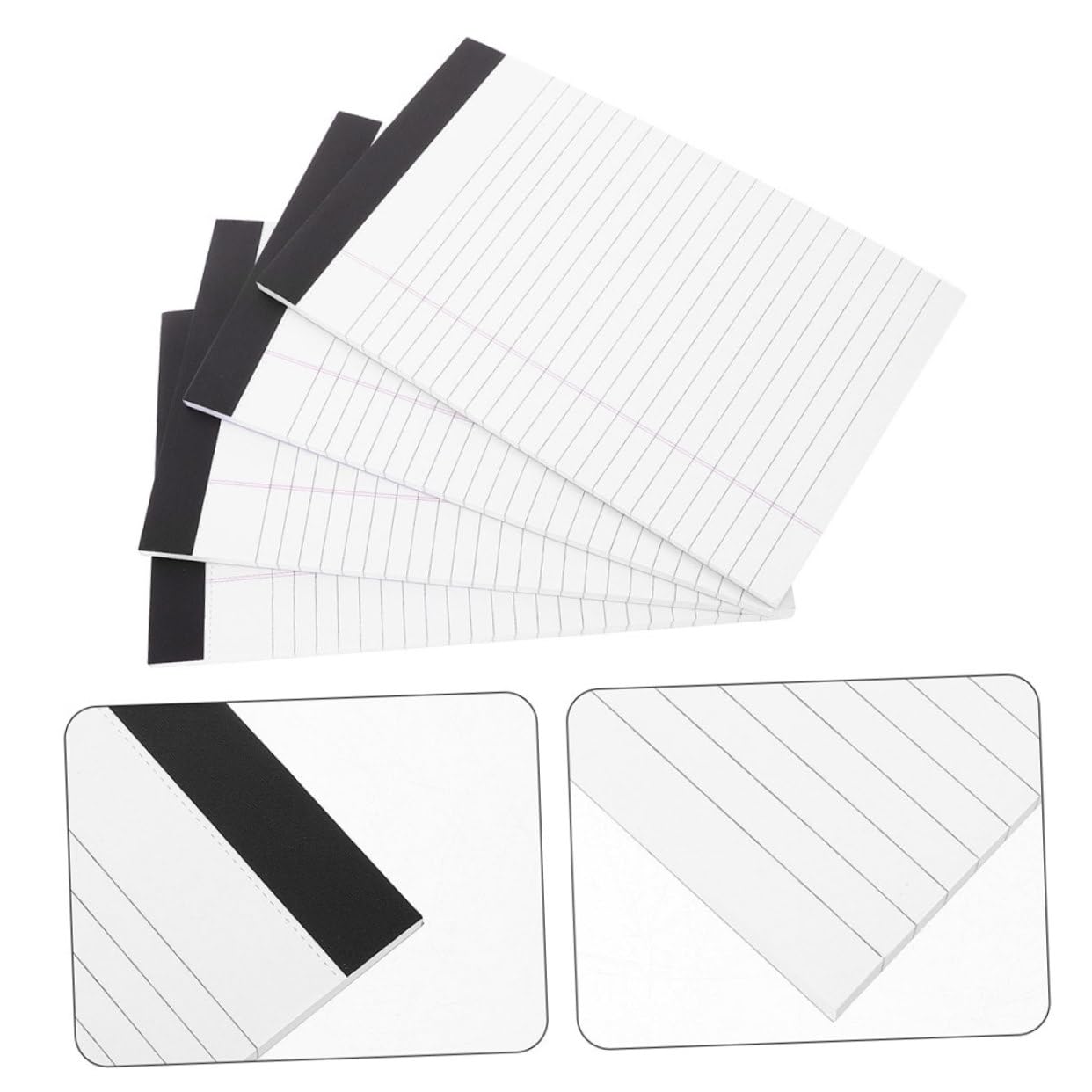 Bloc-notes Juridique A5 Portable, 8 Carnets Papier Blanc, 50 Feuilles