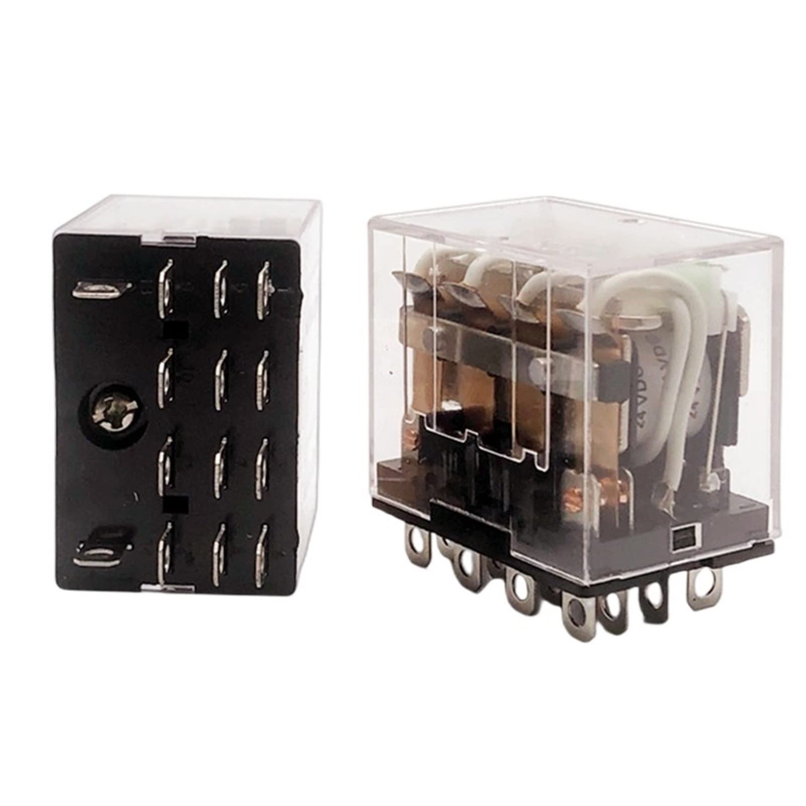 WBNFFUCYU 10PCS LY4NJ General Electromagnetic Intermediate Relay HH64P Mini 14Pin AC10A 250V with LED DC12/24V AC220V Silver Contacts