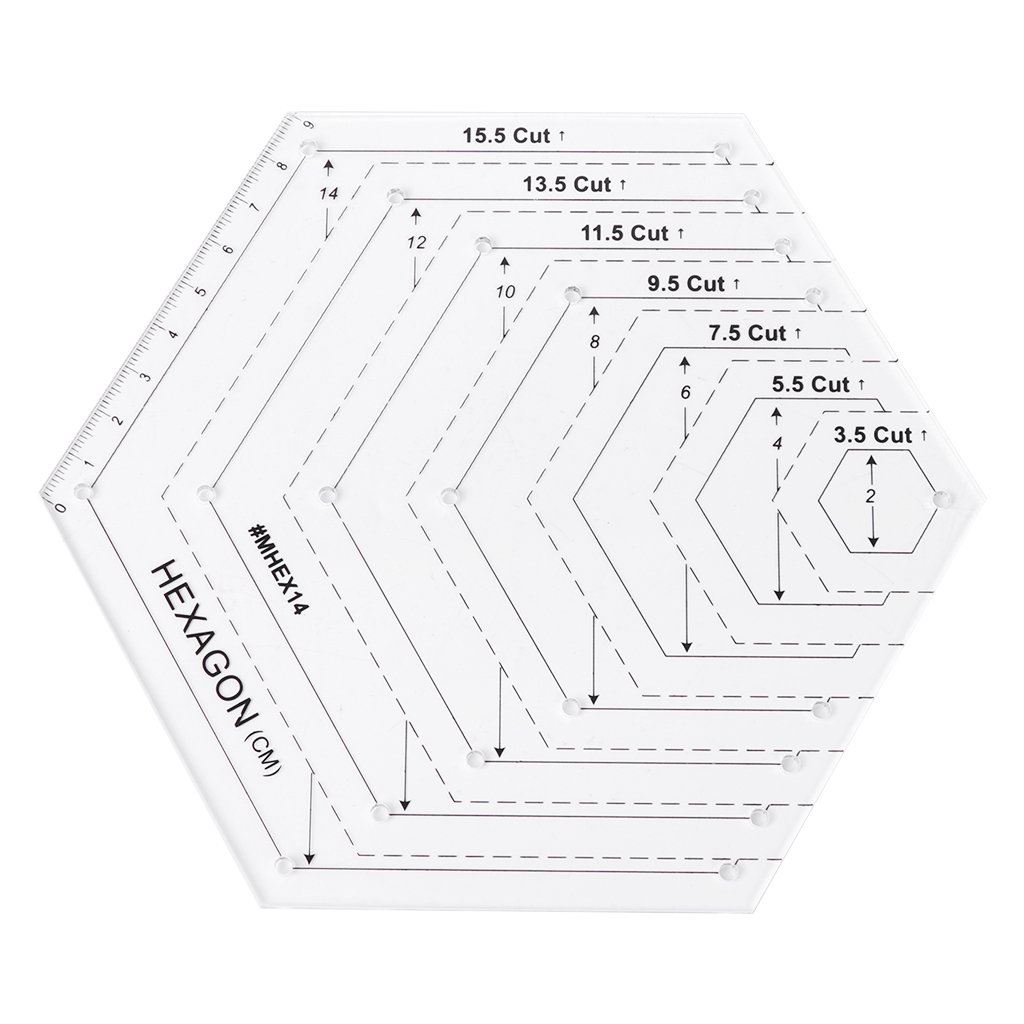 ROYJJ Hexagon Quilting Ruler Patchwork Template Sewing Tools Useful Hexagonal Ruler