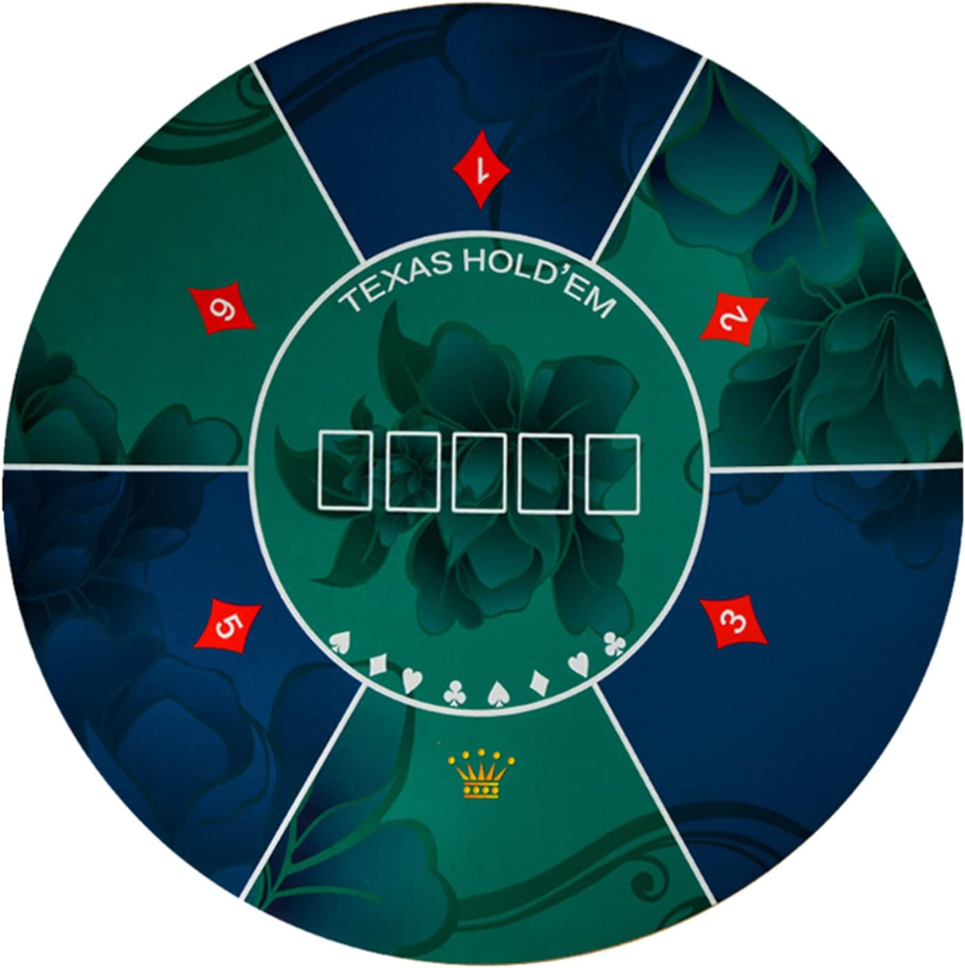 Portable Round Poker Mat Rubber Non-Slip Poker Table Top with Carrying Bag for Poker Games, Blackjack, Casino