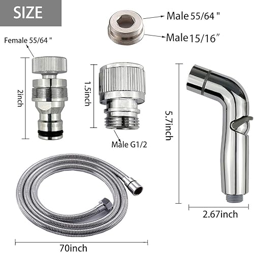 Miniatura 6 de G-Sunny Kit de rociador de grifo de fregadero de conexión rápida, accesorios de rociador de manguera de fregadero, adaptador de metal desmontable