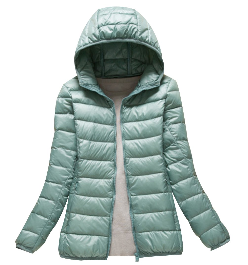 Abrigo Plumas con Capucha Mujer Abrigos Acolchado Plumiferos Ligeros Chaquetas Chaquetones Plumon Anorak Plumifero Corto Cazadoras Chaqueta Acolchada Mujer Plumas Ultralight Invierno Azul L