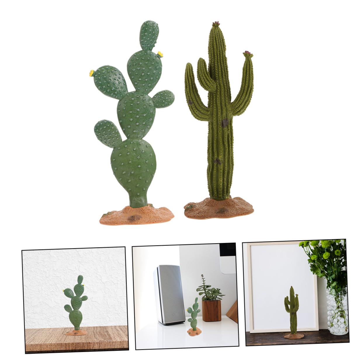 CLISPEED Cactus Artificiel 2 Pièces Décoration De Bureau Et Terrarium Plantes Succulentes Simulées 5.5 Pouces Matériau PVC pour Maison Jardin Et Bureau