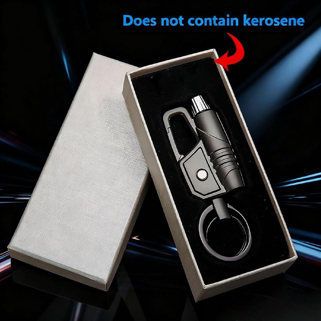 Multi-Functional Keychain Lighter, Kerosene Match Lighter with Bottle Opener and Waterproof(2pack Gold)