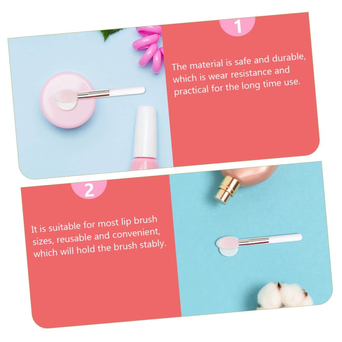 NOLITOY 12pcs Lip Brush Covers Silicone Material Eyeshadow Stick Cover Lip Brush Protector Waterproof