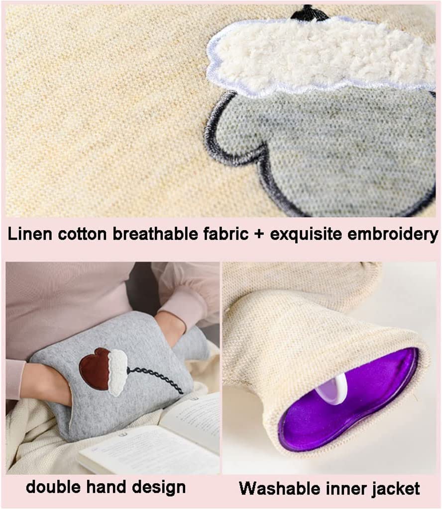 OLOTU Durevole Borraccia per Acqua Calda Grande da 2 Litri, Borsa per Acqua Calda Fredda in PVC per crampi Collo Spalle Sollievo dal Dolore, Borsa per Acqua Calda Portatile con Coperchio Portatile
