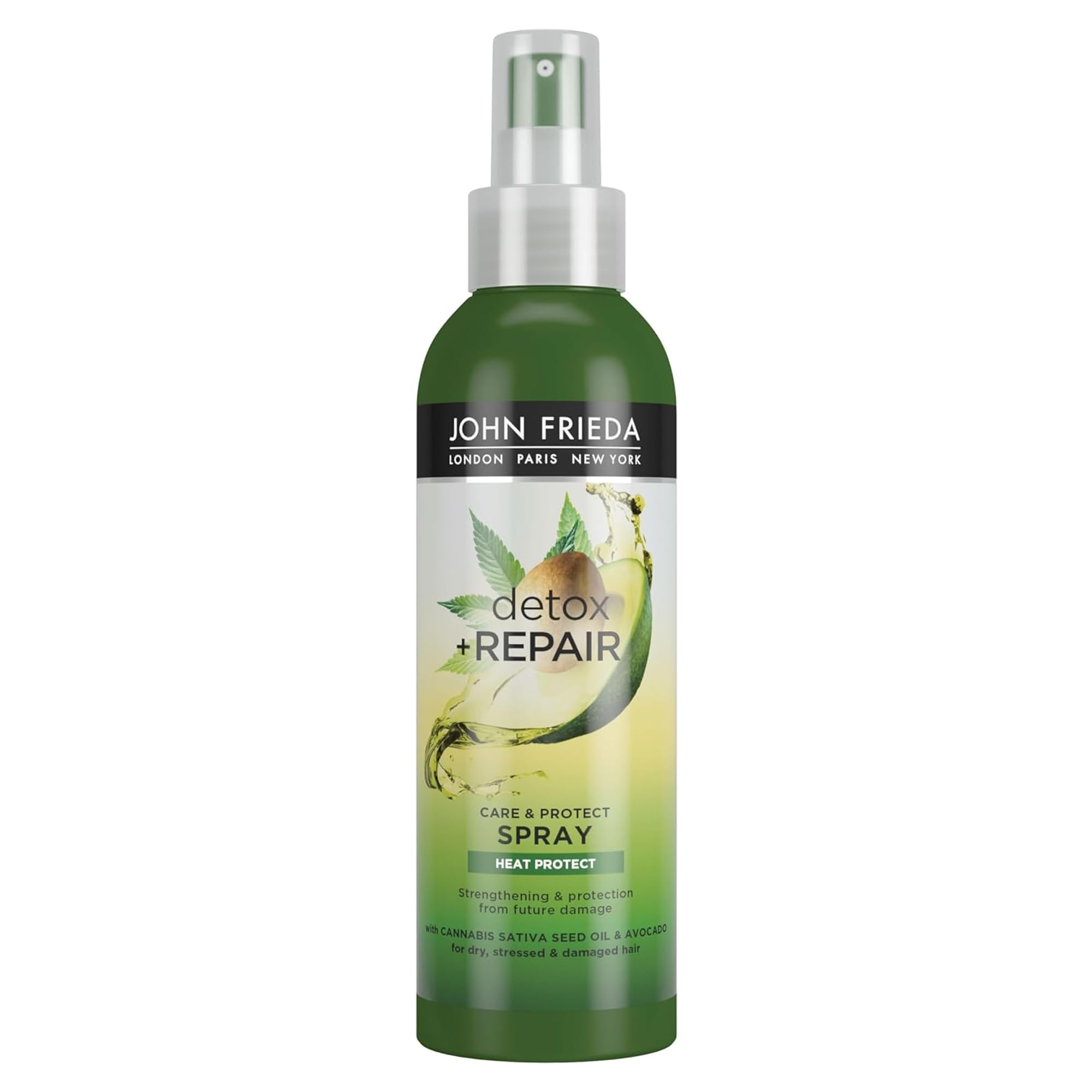 JOHN FRIEDA - Spray Detox 200 ml, Protector de Calor y Reparador del Pelo Dañado y Seco, Protege de los Quiebres y las Puntas Abiertas, Libera el Cabello de Impurezas
