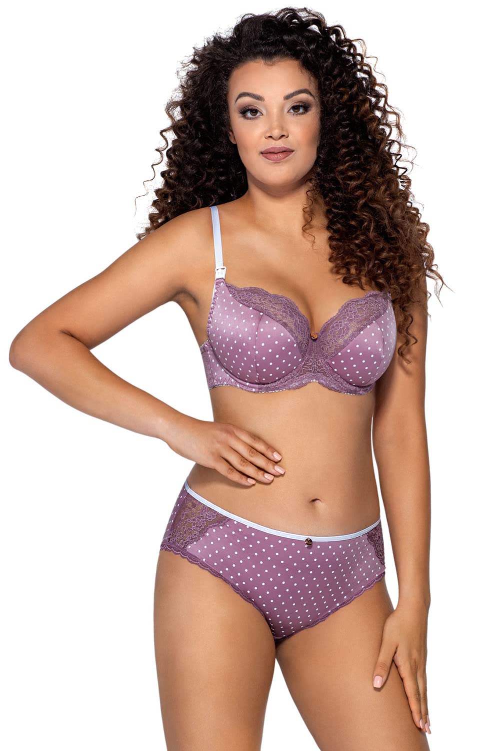 Ava Reggiseno Semi Imbottito da Allattamento A Pois con Pizzo 1989 Indi