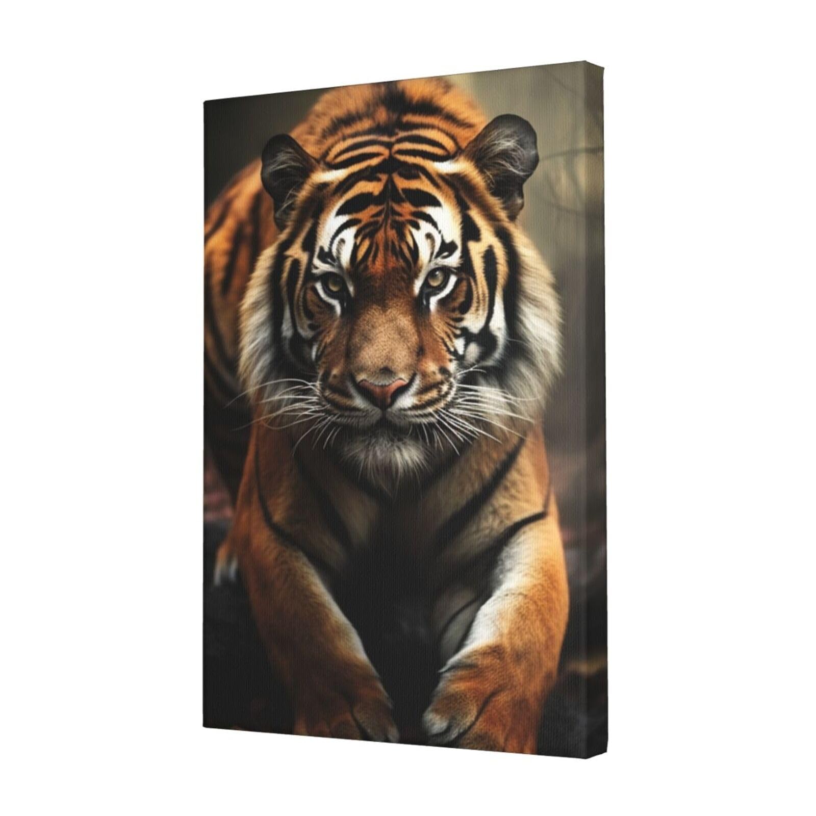 KLOPH Wild Animals Tiger Canvas Wall Art for Living Room 12"x18" Modern Artwork Painting for Bathroom Hanging Canvas Prints Aesthetic Wallart for Bedroom Kitchen Office Wall Decor