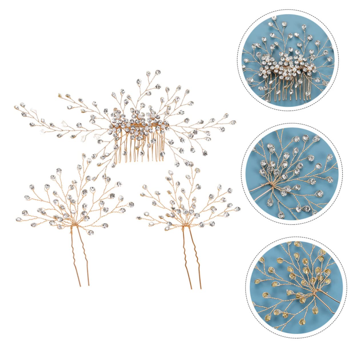 FRCOLOR 5 Set Di Pettini Per Da Sposa Romantici Perni Per Da Sposa Accessori Per Ornamenti Eleganti