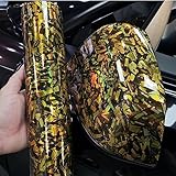 YOLOCKEY Gold Forged Gloss Carbon Fiber Car Vinyl Wrap Roll Air Release Adhesive Film Decal Sheet DIY Decor