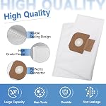 VB090F Fleece Filter Dust Bags Fit for VAC090A VAC090AH VAC090S 9 Gallon Shop Dust Extractor, He-pa Vacuum & Dust Collector Bags Replacement Parts, White - Pack of 7