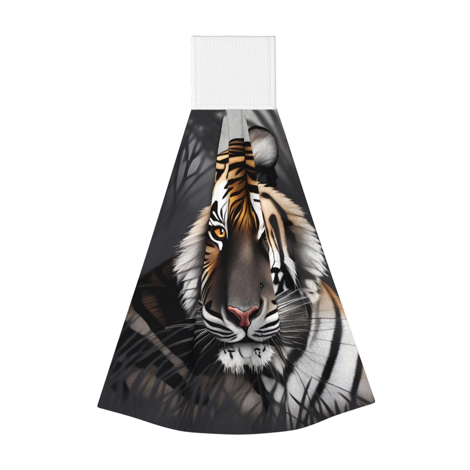 WUPngg Tiger at rest Bathroom Tie Towels/Dish Cloth,Kitchen Hanging Towel, Coral Fleece Dry Cleaning Hand Dishcloths One Size