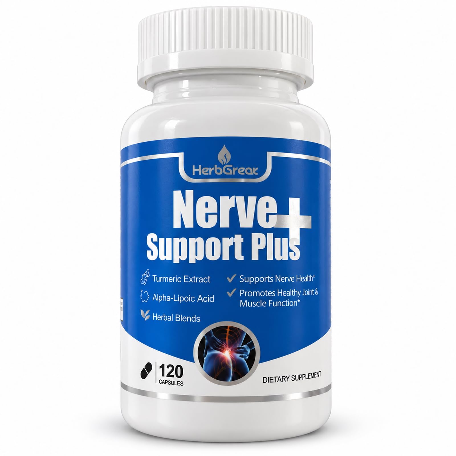 Nerve Health Support Supplement, Alpha Lipoic Acid, 120 Capsules
